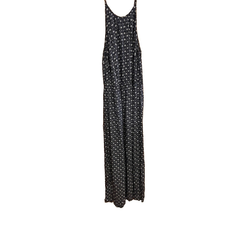 Old Navy Women's Maxi Sundress Spaghetti Strap Black/Blue Stretch Waist Sz 3X